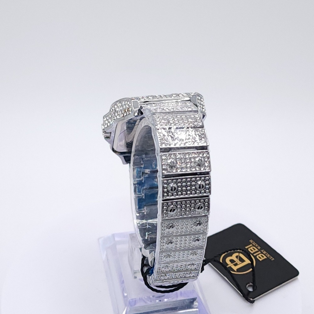 BIBI Iced Out Crystal Watch Silver 34mm - Picture 10 of 17